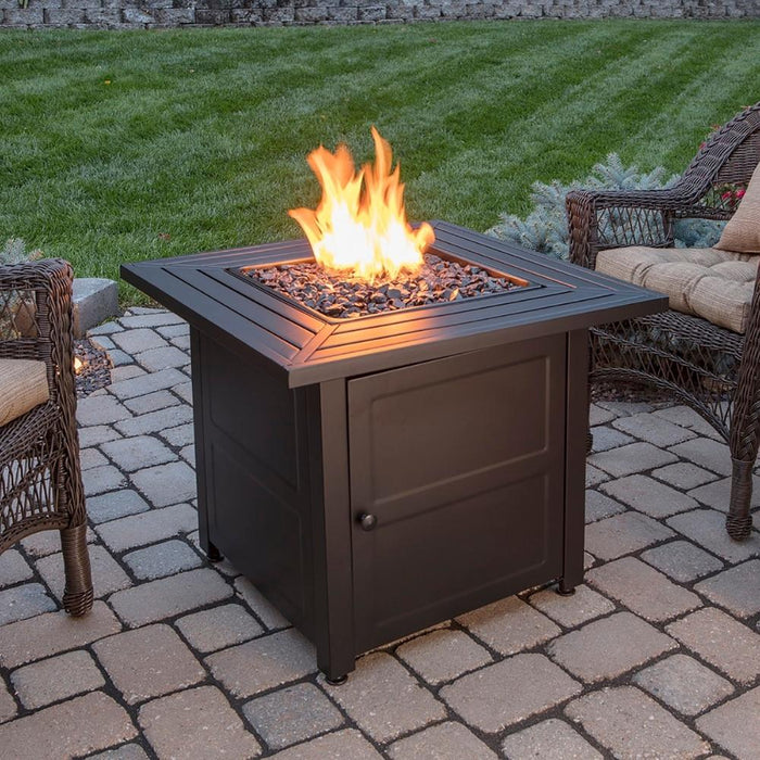 Endless Summer 30-Inch Square Steel LP Fire Pit Table (GAD1423M)