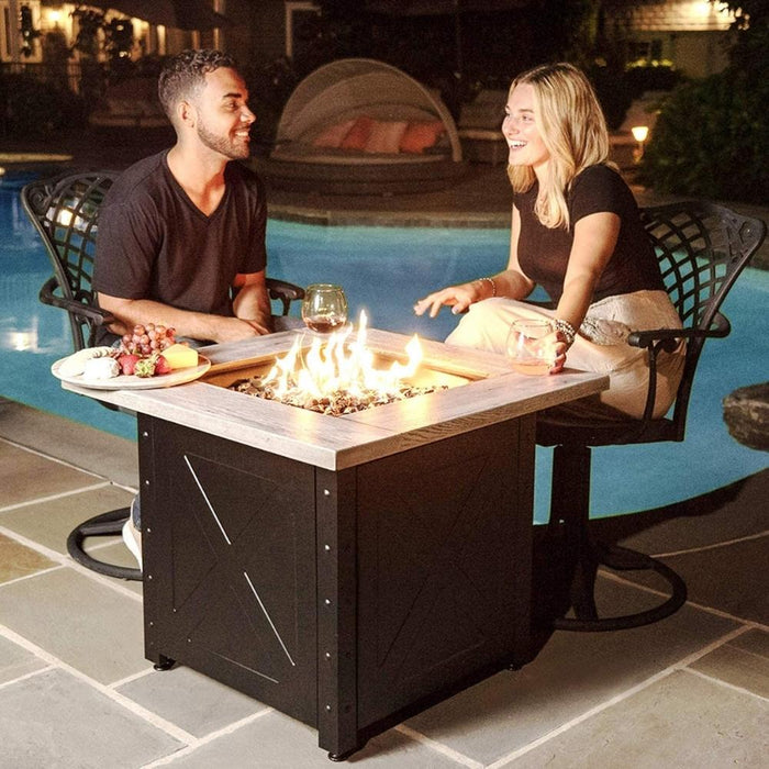 Endless Summer Mason 30-Inch Square LP Fire Pit Table (GAD15300ES)