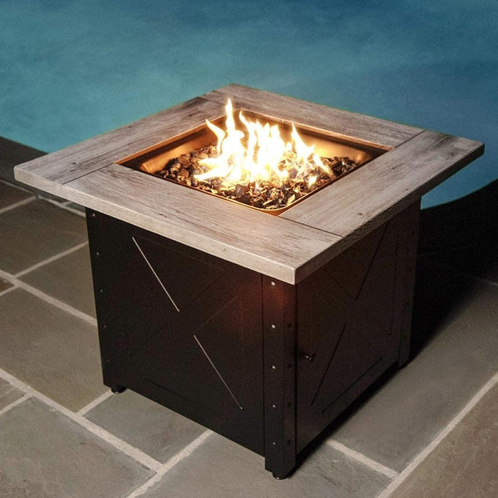 Endless Summer Mason 30-Inch Square LP Fire Pit Table (GAD15300ES)