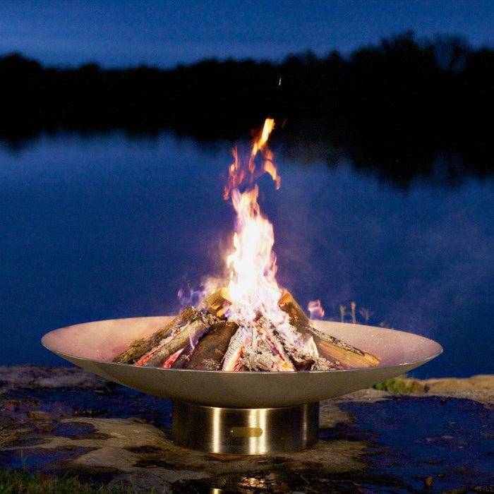 Fire Pit Art Bella Vita 46-Inch Handcrafted Stainless Steel Fire Pit (BV46)