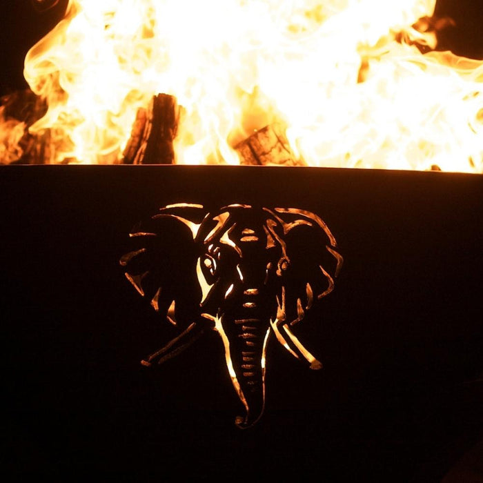 Fire Pit Art Africa's Big Five 41-Inch Unique Handcrafted Carbon Steel Gas Fire Pit