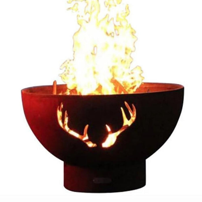 Fire Pit Art Antlers 36-Inch Unique Handcrafted Carbon Steel Fire Pit (ANTLERS)