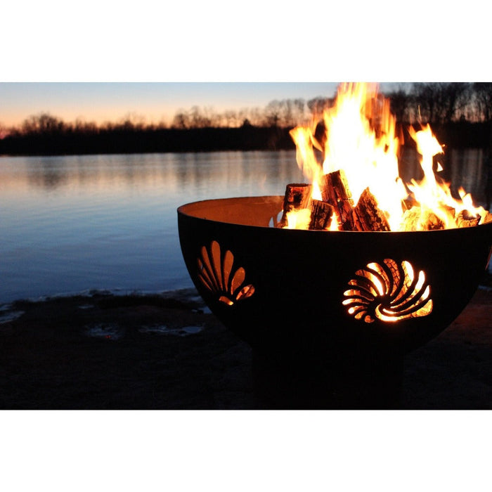 Fire Pit Art Beachcomber 36-Inch Handcrafted Carbon Steel Fire Pit (BEACH)