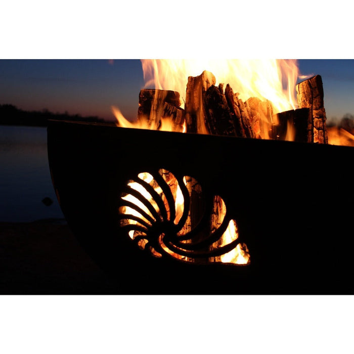 Fire Pit Art Beachcomber 36-Inch Handcrafted Carbon Steel Fire Pit (BEACH)