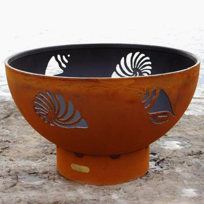 Fire Pit Art Beachcomber 36-Inch Handcrafted Carbon Steel Gas Fire Pit