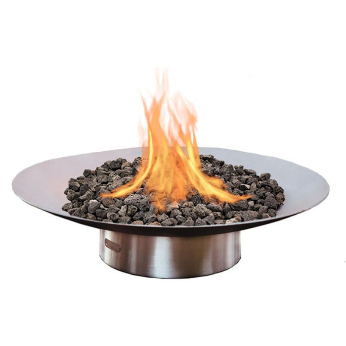 Fire Pit Art Bella Vita 34-Inch Handcrafted Stainless Steel Gas Fire Pit