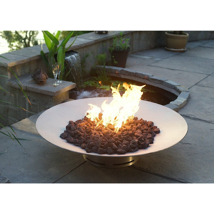 Fire Pit Art Bella Vita 34-Inch Handcrafted Stainless Steel Gas Fire Pit