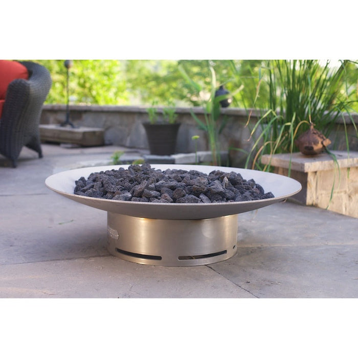 Fire Pit Art Bella Vita 58-Inch Handcrafted Stainless Steel Gas Fire Pit