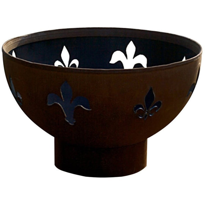 Fire Pit Art Fleur de Lis 36-Inch Handcrafted Carbon Steel Fire Pit (FDL)