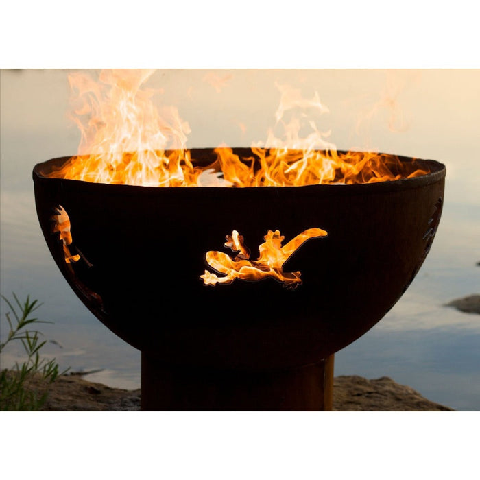 Fire Pit Art Kokopelli 36-Inch Handcrafted Carbon Steel Fire Pit (KO)