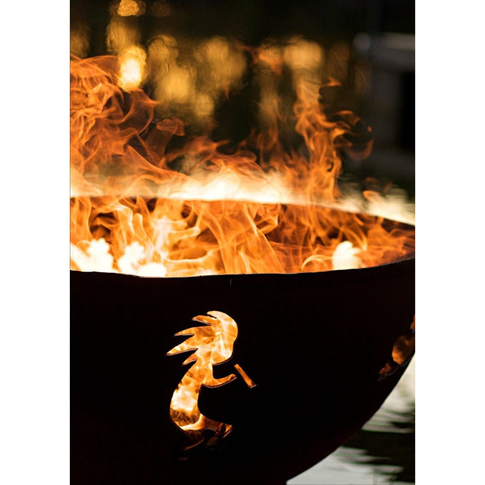 Fire Pit Art Kokopelli 36-Inch Handcrafted Carbon Steel Fire Pit (KO)