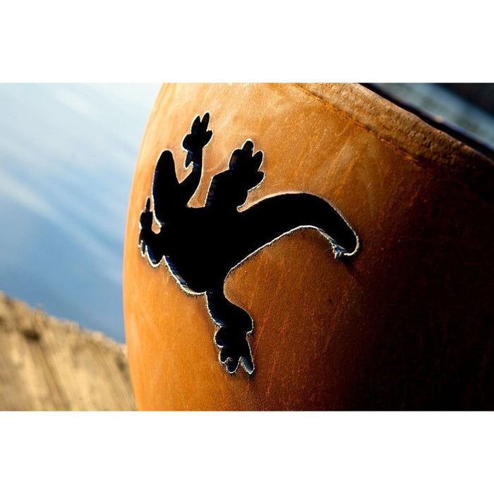 Fire Pit Art Kokopelli 36-Inch Handcrafted Carbon Steel Gas Fire Pit