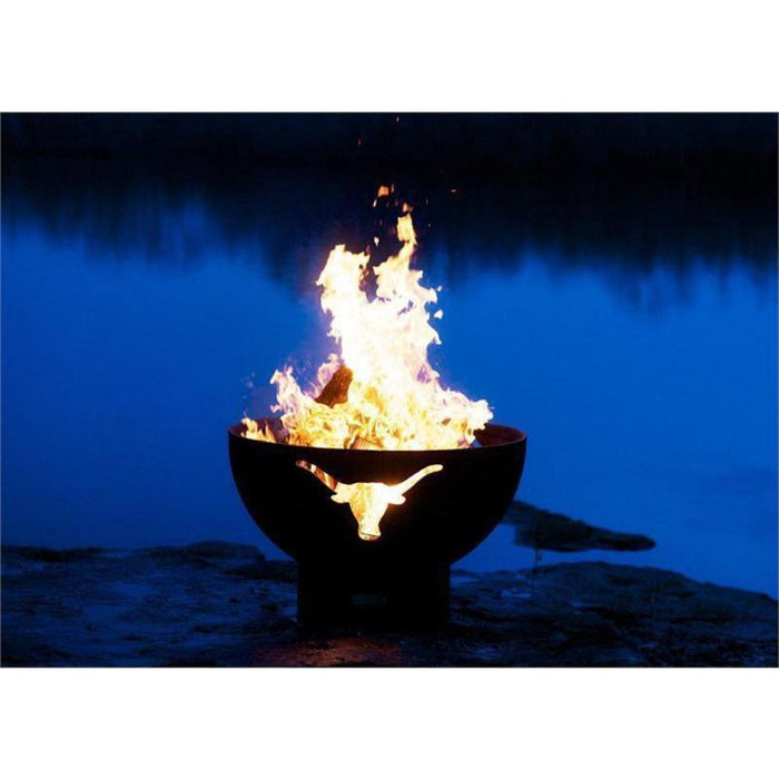 Fire Pit Art Long Horn 36-Inch Handcrafted Carbon Steel Fire Pit (LH)