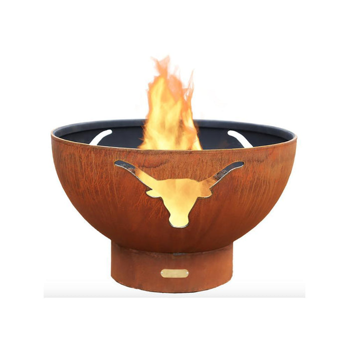 Fire Pit Art Longhorn 36-Inch Handcrafted Carbon Steel Gas Fire Pit