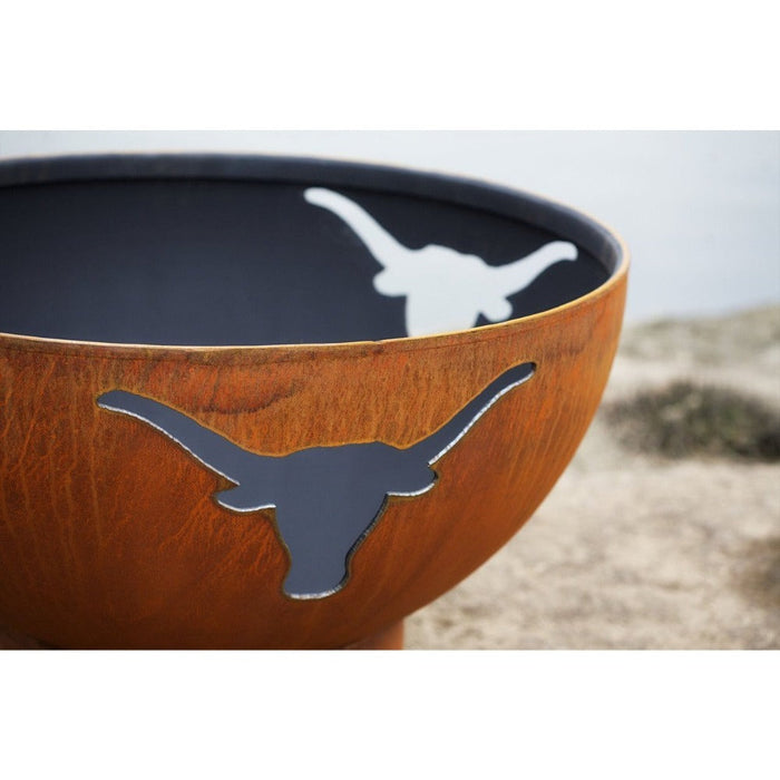 Fire Pit Art Longhorn 36-Inch Handcrafted Carbon Steel Gas Fire Pit