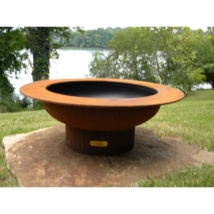 Fire Pit Art Saturn 40-Inch Handcrafted Carbon Steel Gas Fire Pit