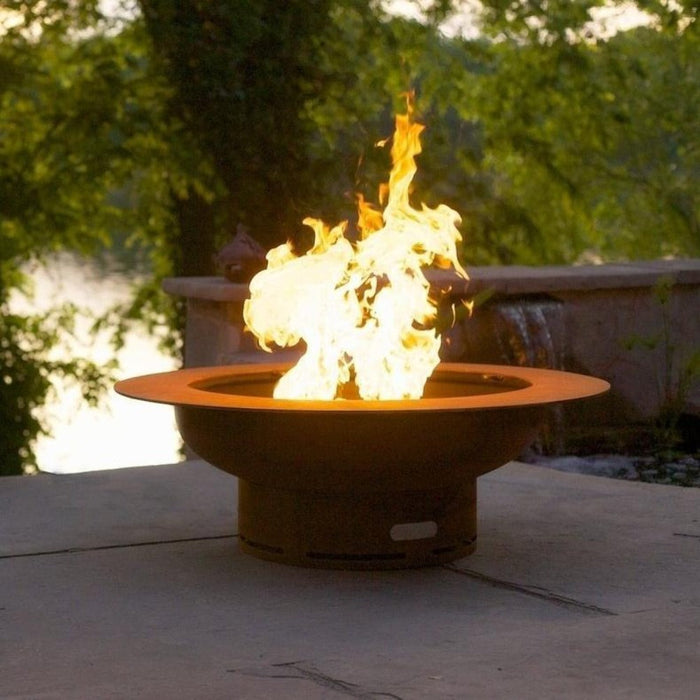 Fire Pit Art Saturn 40-Inch Handcrafted Carbon Steel Gas Fire Pit