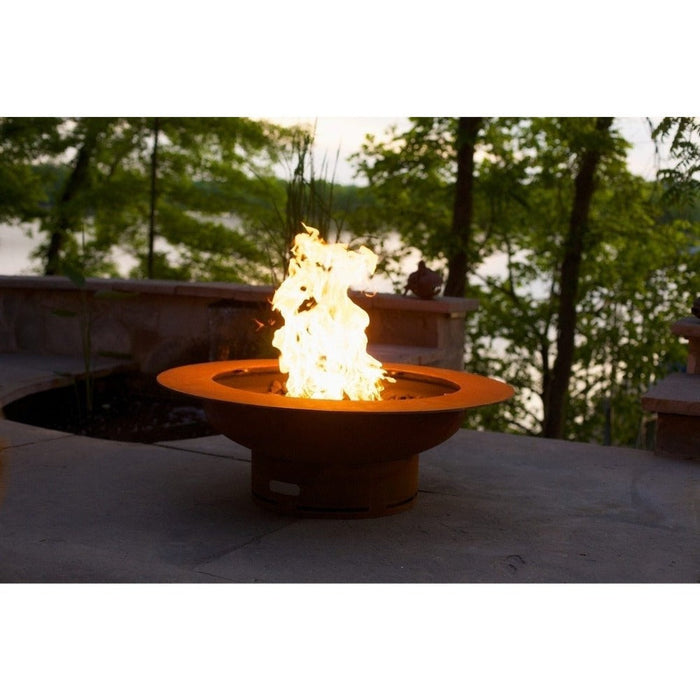 Fire Pit Art Saturn 40-Inch Handcrafted Carbon Steel Gas Fire Pit