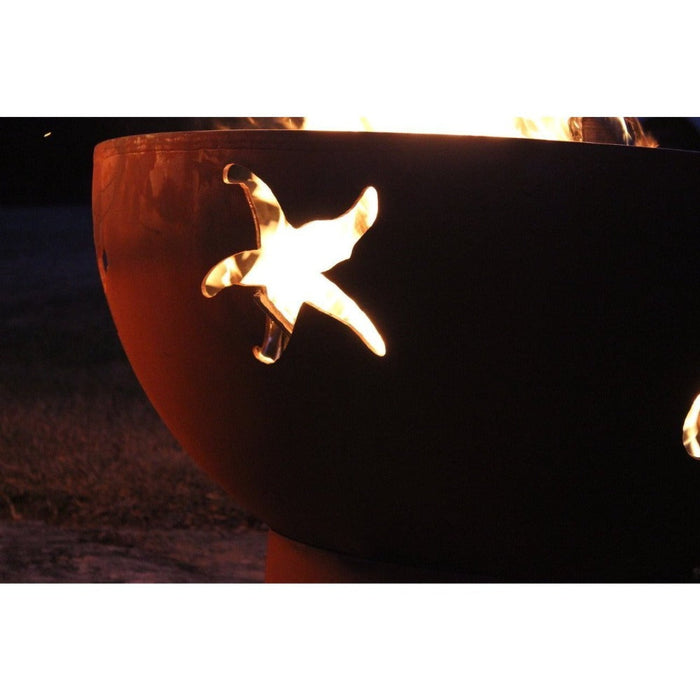 Fire Pit Art Sea Creatures 36-Inch Handcrafted Carbon Steel Gas Fire Pit