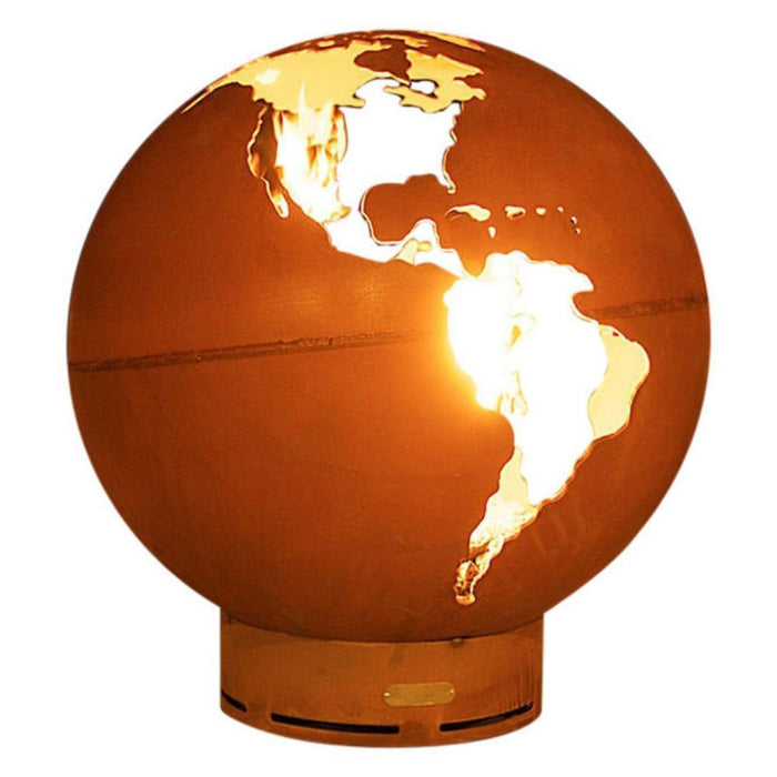 Fire Pit Art Third Rock 36-Inch Carbon Steel Gas Fire Globe