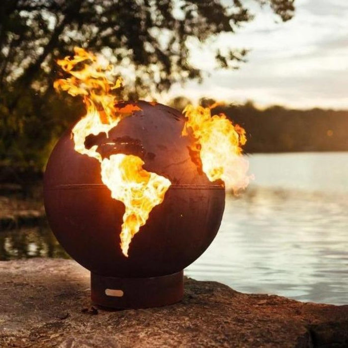 Fire Pit Art Third Rock 36-Inch Carbon Steel Gas Fire Globe