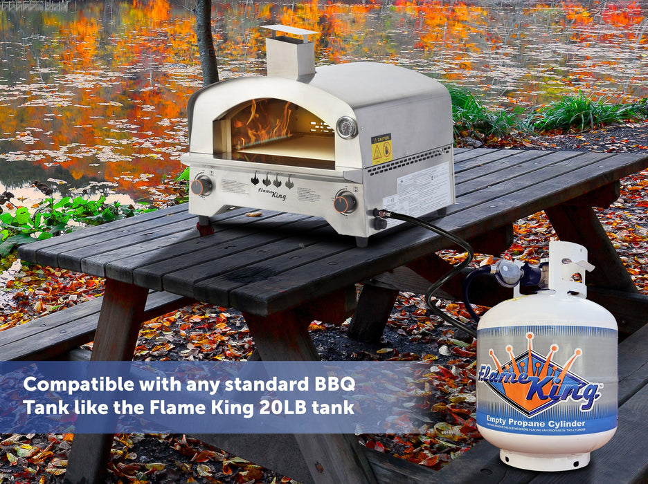 Flame King Outdoor Portable Steel Propane Pizza Oven Gas With Stone The Kansas City BBQ Store