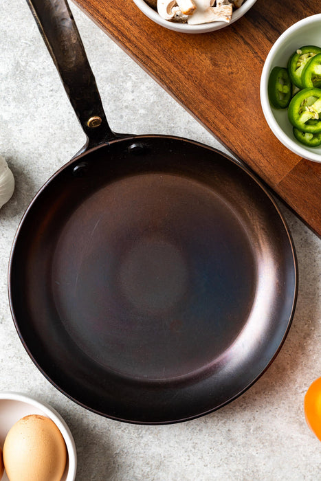 8" Round Carbon Steel Skillet - Hand Forged