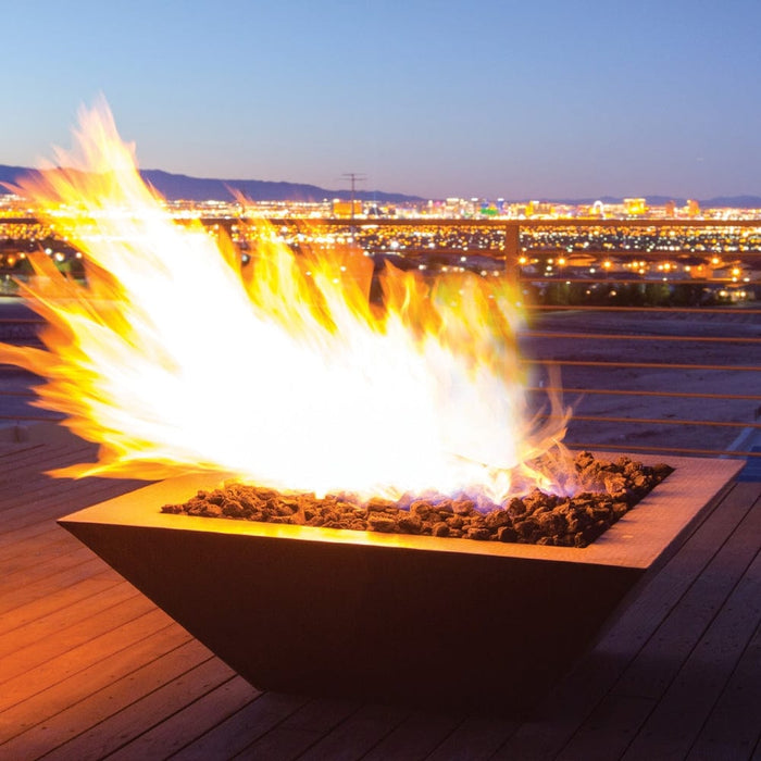 HPC 40-Inch Sedona Square Copper Gas Fire Bowl