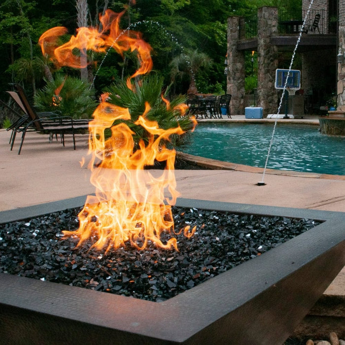 HPC 40-Inch Sedona Square Copper Gas Fire Bowl