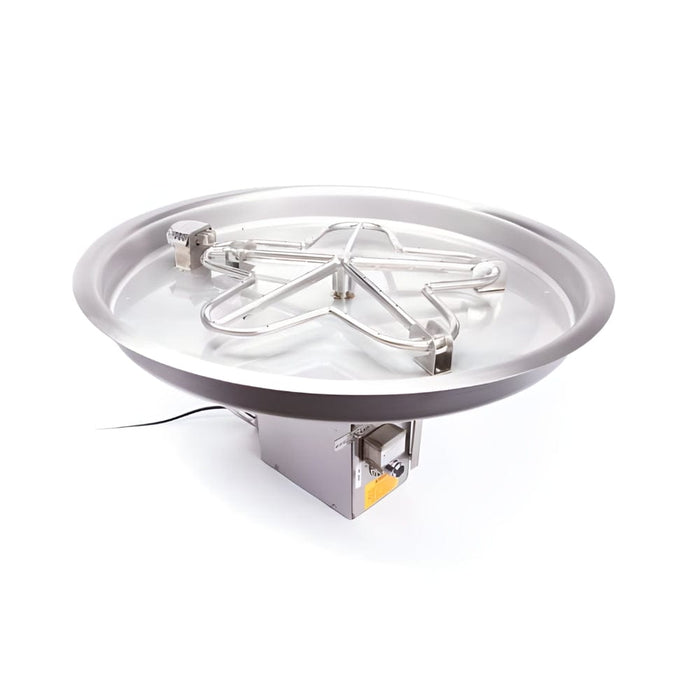 HPC Round Bowl Gas Fire Pit Insert with Hi/Lo Electronic Ignition and Torpedo Burner