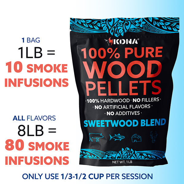 Kona Premium Wood Pellets - Grilling, BBQ & Smoking - Concentrated 100% Hardwood Variety Pack