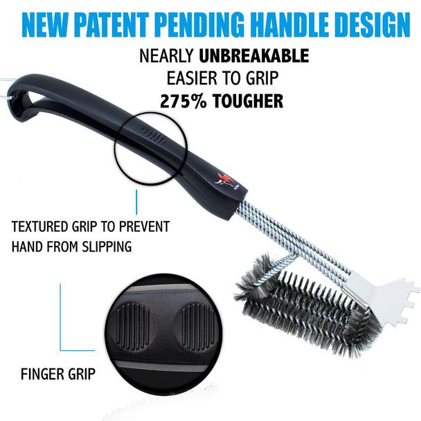 Kona Speed/Scrape Grill Brush & Scraper with Flex Grip Handle - Stainless Steel Bristles