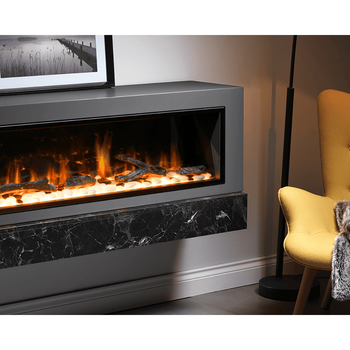 Litedeer Homes Latitude Built-in Smart Electric Fireplace with 1-Inch Trim - Real Flame Effect