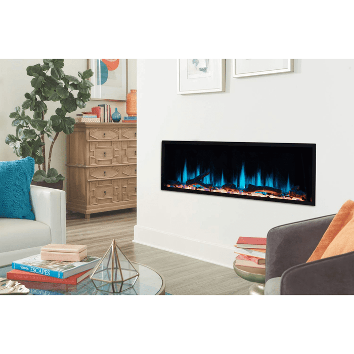 Litedeer Homes Latitude Built-in Smart Electric Fireplace with 1-Inch Trim - Real Flame Effect