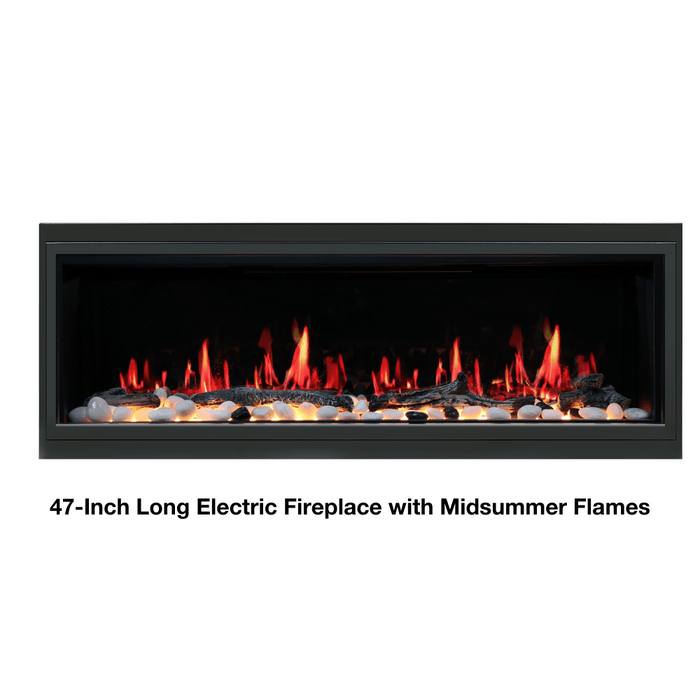 Litedeer Homes Latitude Built-in Smart Electric Fireplace with 1-Inch Trim - Real Flame Effect