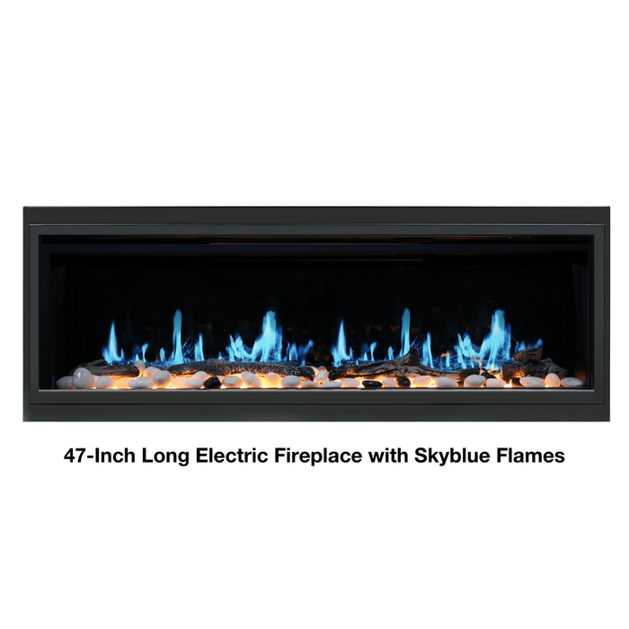 Litedeer Homes Latitude Built-in Smart Electric Fireplace with 1-Inch Trim - Real Flame Effect