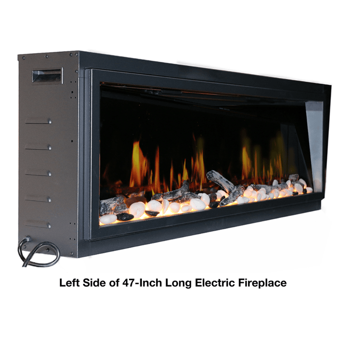 Litedeer Homes Latitude Built-in Smart Electric Fireplace with 1-Inch Trim - Real Flame Effect