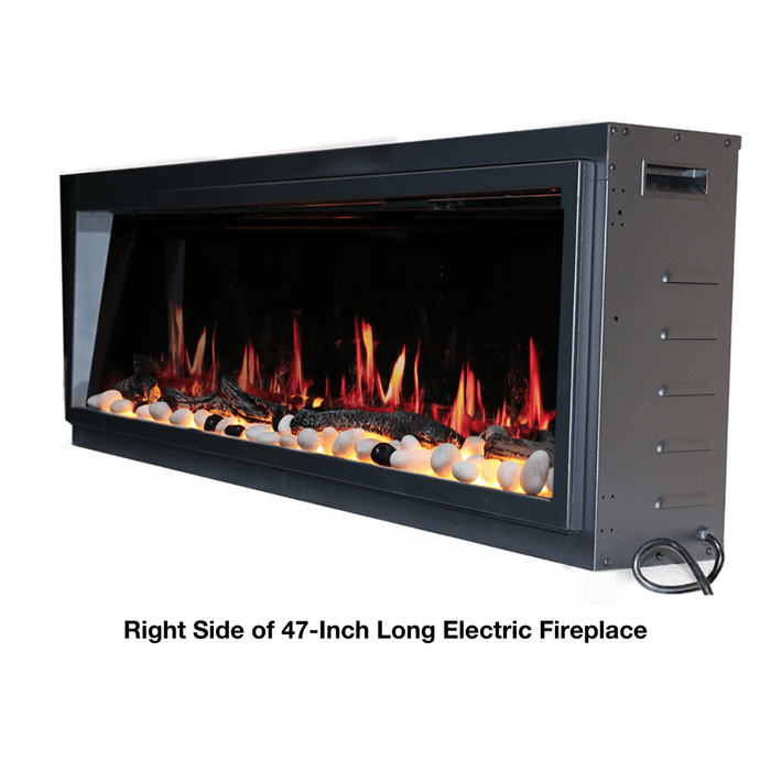 Litedeer Homes Latitude Built-in Smart Electric Fireplace with 1-Inch Trim - Real Flame Effect