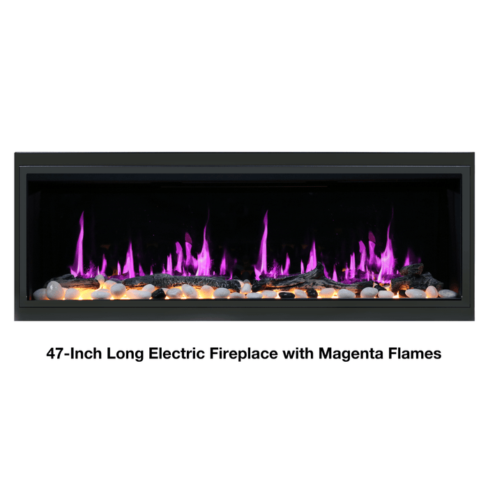 Litedeer Homes Latitude Built-in Smart Electric Fireplace with 1-Inch Trim - Real Flame Effect