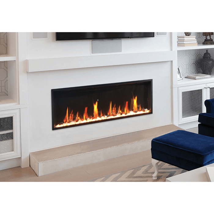 Litedeer Homes Latitude Built-in Smart Electric Fireplace with 1-Inch Trim - Real Flame Effect