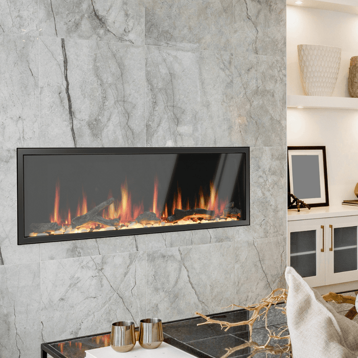 Litedeer Homes Latitude Built-in Smart Electric Fireplace with 1-Inch Trim - Real Flame Effect