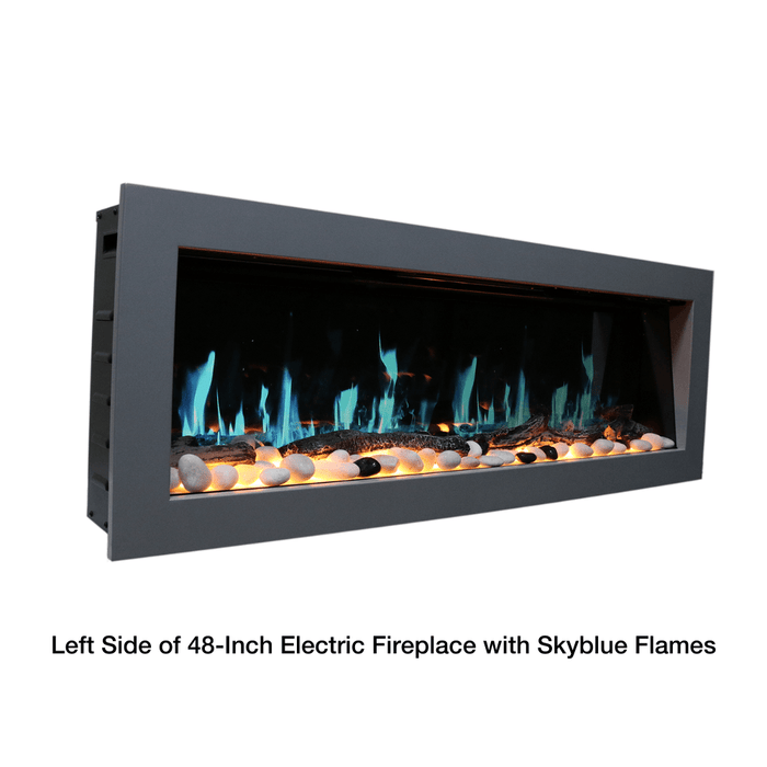 Litedeer Homes Latitude II Built-in Smart Electric Fireplace with 3-Inch Trim - Realistic Flame