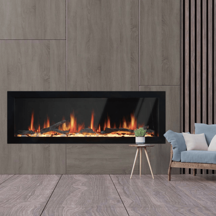 Litedeer Homes Latitude II Built-in Smart Electric Fireplace with 3-Inch Trim - Realistic Flame