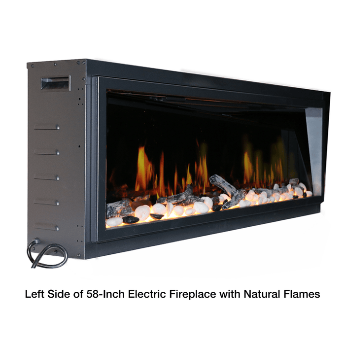 Litedeer Homes Latitude II Built-in Smart Electric Fireplace with 3-Inch Trim - Realistic Flame