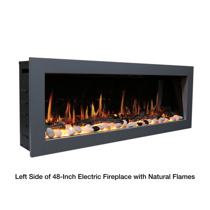 Litedeer Homes Latitude II Built-in Smart Electric Fireplace with 3-Inch Trim - Realistic Flame