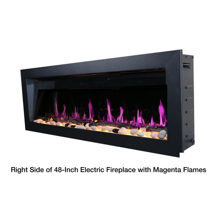 Litedeer Homes Latitude II Built-in Smart Electric Fireplace with 3-Inch Trim - Realistic Flame