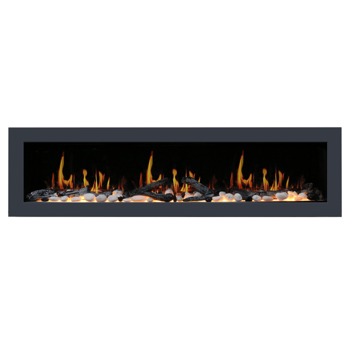 Litedeer Homes Latitude II Built-in Smart Electric Fireplace with 3-Inch Trim - Realistic Flame