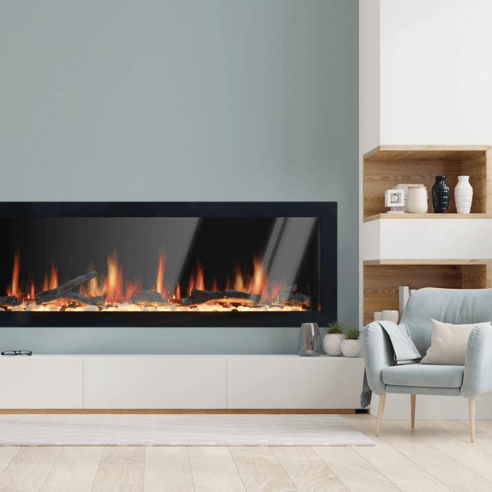 Litedeer Homes Latitude II Built-in Smart Electric Fireplace with 3-Inch Trim - Realistic Flame