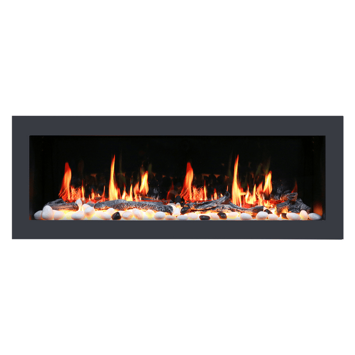 Litedeer Homes Latitude II Built-in Smart Electric Fireplace with 3-Inch Trim - Realistic Flame