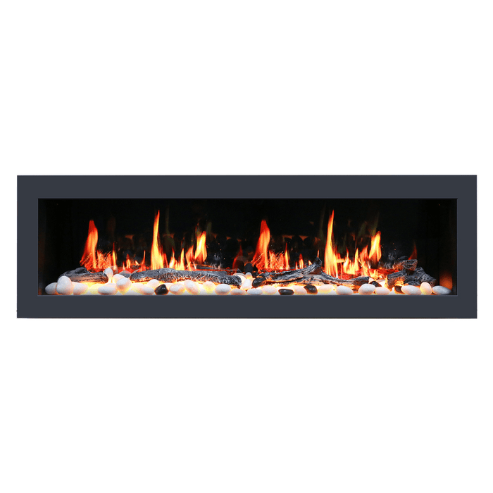 Litedeer Homes Latitude II Built-in Smart Electric Fireplace with 3-Inch Trim - Realistic Flame